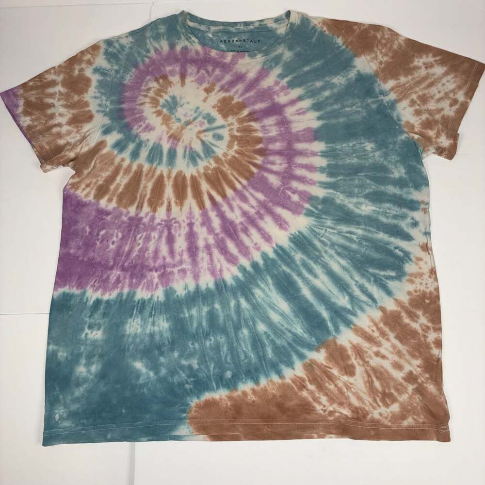 Aeropostale Men Spiral Tie-Dye Short Sleeve T-Shirt Size XL